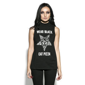 tielko dámske BLACK CRAFT - Wear Black Eat Pizza - PT007WB